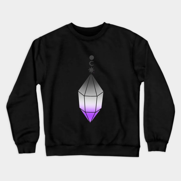 Ace Pride Crystal Pendant Crewneck Sweatshirt by TheDoodlemancer